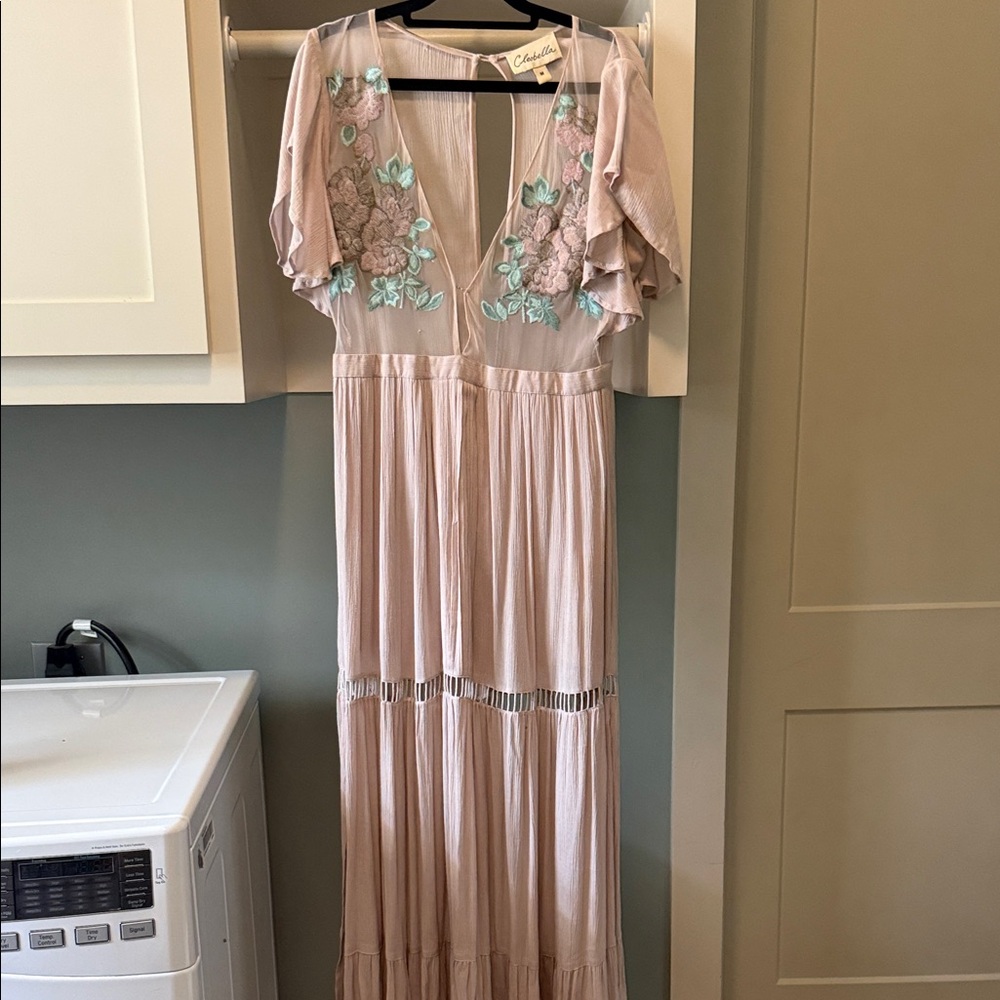 Cleobella Blush Pink Dress with Floral Embroidery - Picture 3 of 6